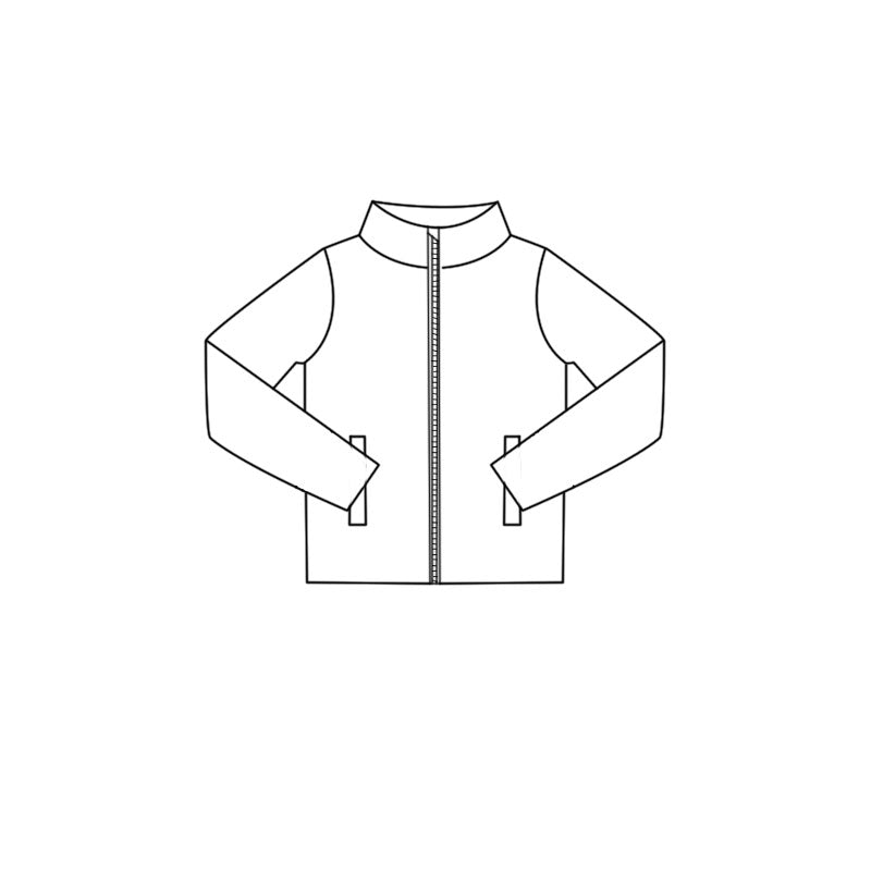 ( Moq 5 ) Preorder Baby Girls Kids Long Sleeves Pockets Zipper White Yoga Coat Tops