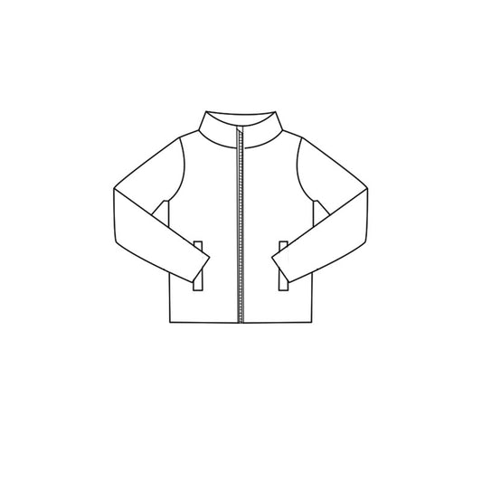 ( Moq 5 ) Preorder Baby Girls Kids Long Sleeves Pockets Zipper White Yoga Coat Tops