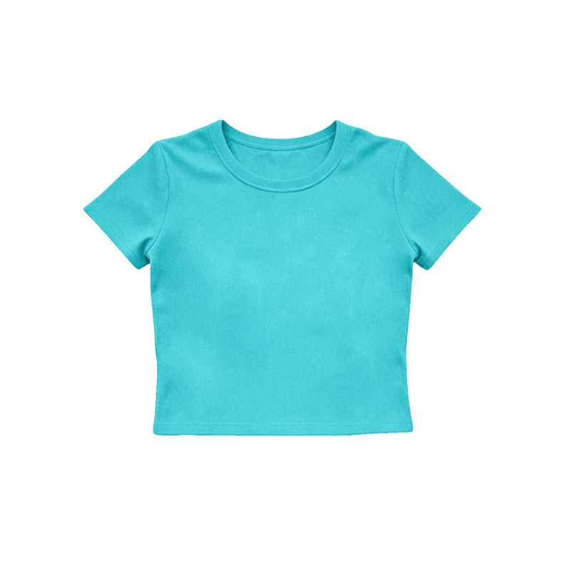 ( Moq 5 ) Preorder Baby Girls Kids Short Sleeves Shirt Yoga Active Tops Summer Clothes