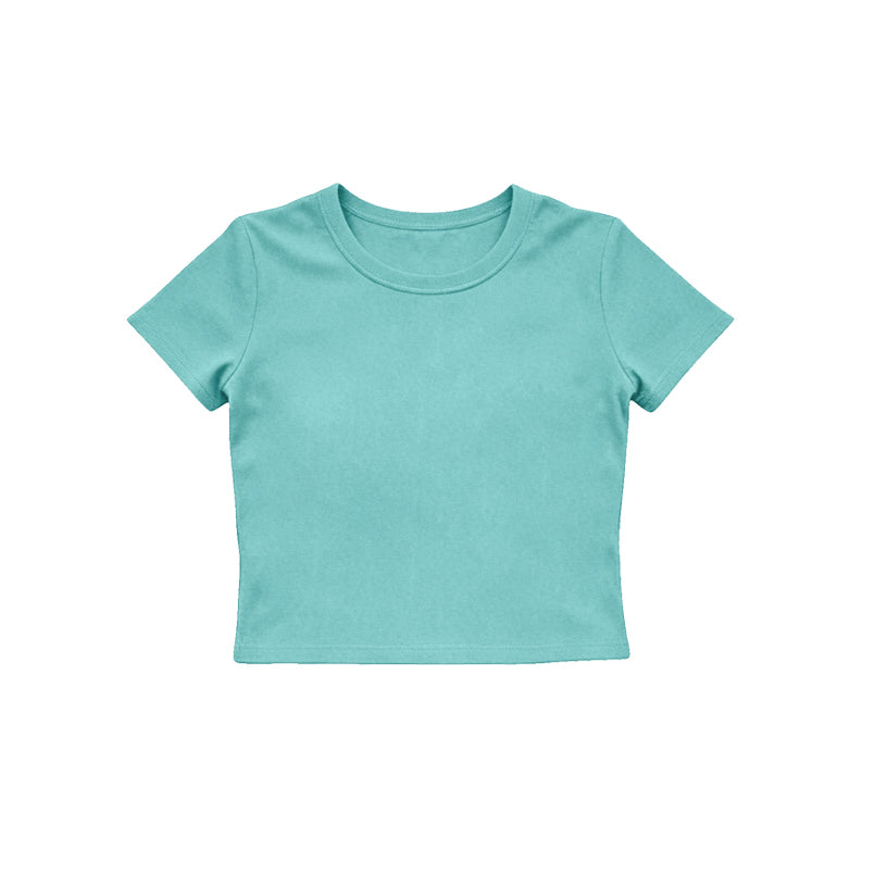 ( Moq 5 ) Preorder Baby Girls Kids Short Sleeves Shirt Yoga Active Tops Green Clothes