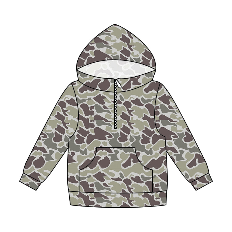 ( Moq 5 ) Preorder Adult Men Long Sleeves Hoodie Zipper Pullover Camo Shirt