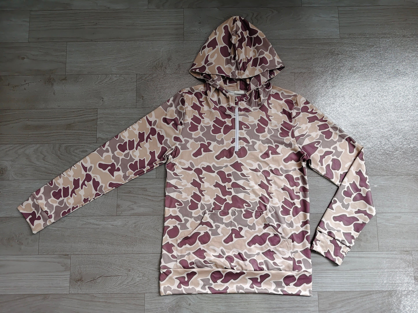 ( No moq ) Preorder Adult Men Long Sleeves Hoodie Zipper Pullover Camo Shirt