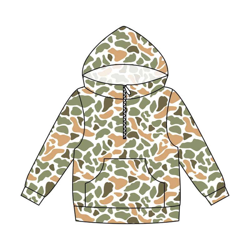 ( Moq 5 ) Preorder Adult Men Long Sleeves Hoodie Zipper Shirt Camo Pullover