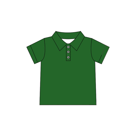 ( Moq 5 ) Preorder Baby Girls Kids Short Sleeves Green Buttons Yoga Active Shirt Tops