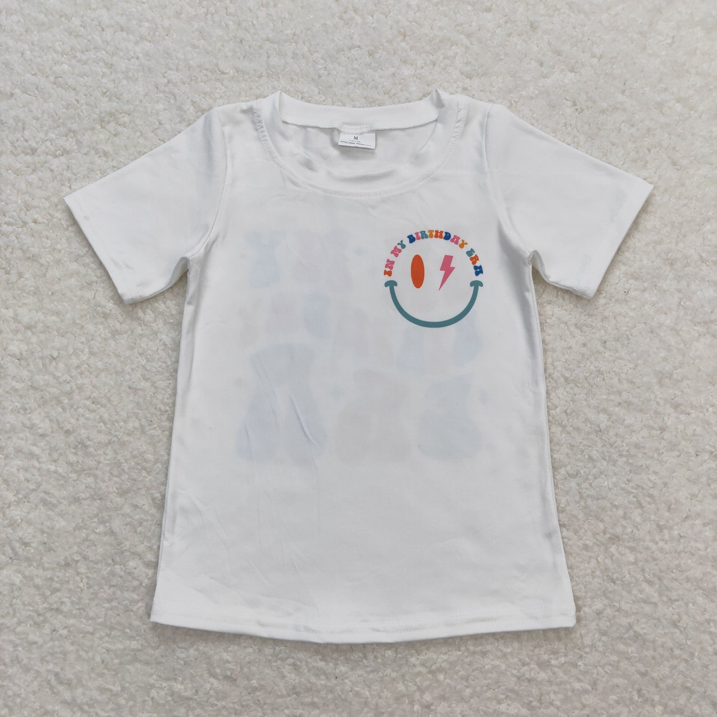 Baby Girl Short Sleeves Birthday Face Shirt Tops
