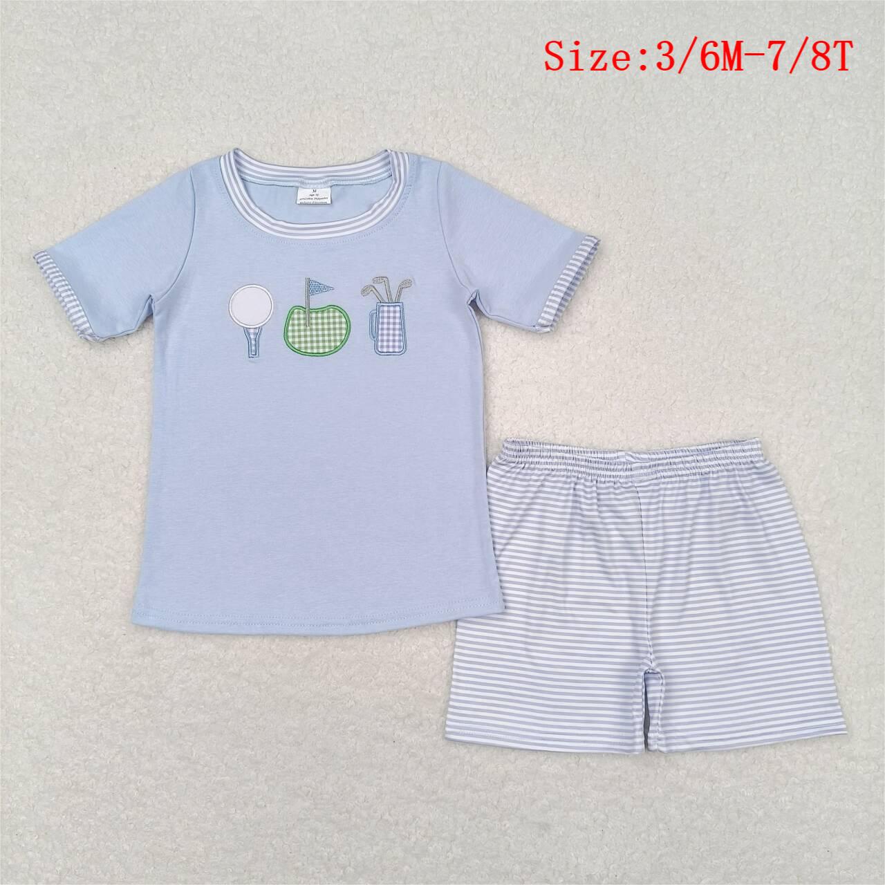 Baby Boy Short Sleeves Embroidery Golf Shirt Shorts Set Sibling Summer Clothes RTS