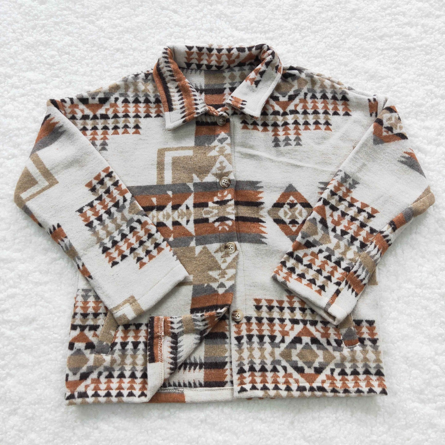 BT0279 Baby Kids Long Sleeves Western Aztec Cardigan Coat