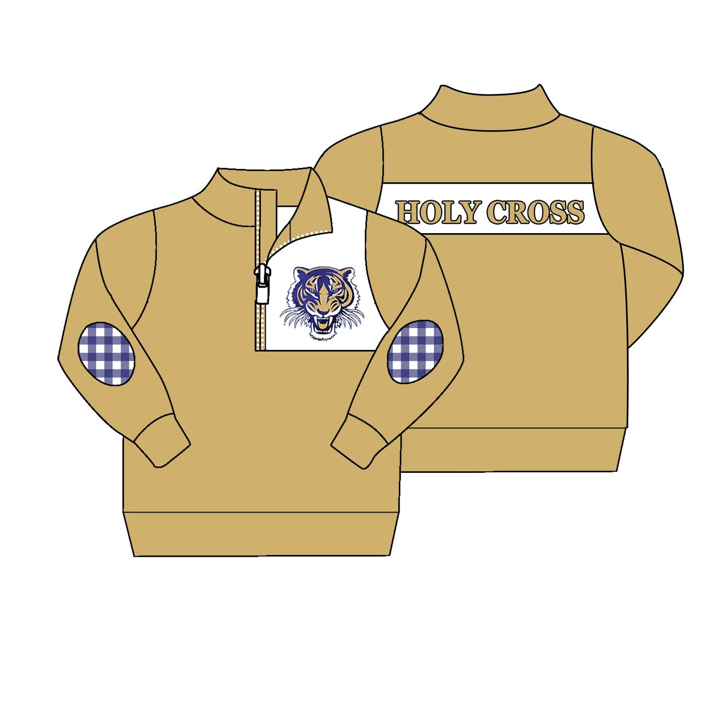 Baby Boy Long Sleeves Tiger Team Zipper Pullover Shirt ( Moq 5 )