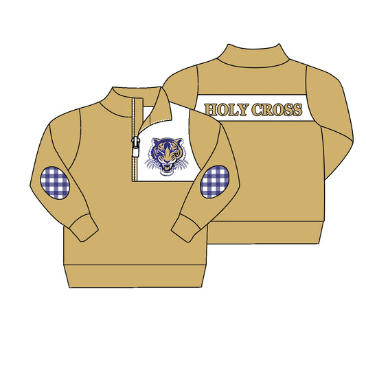 Baby Boy Long Sleeves Tiger Team Zipper Pullover Shirt ( Moq 5 )