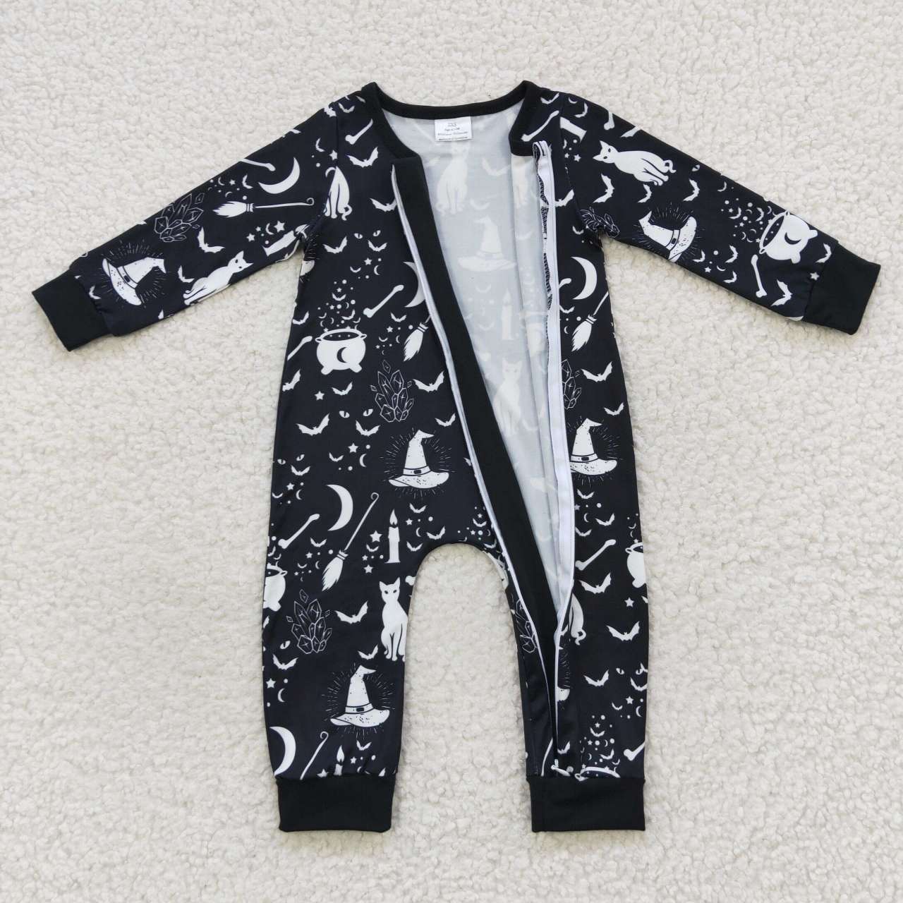 LR0473 Baby Kids Long Sleeves Zipper Halloween One Piece Romper