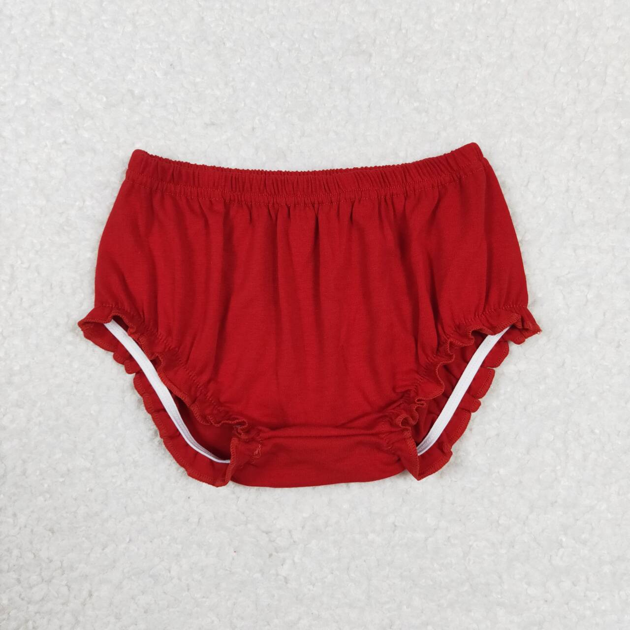 Baby Girl Red Cotton Bummie Shorts