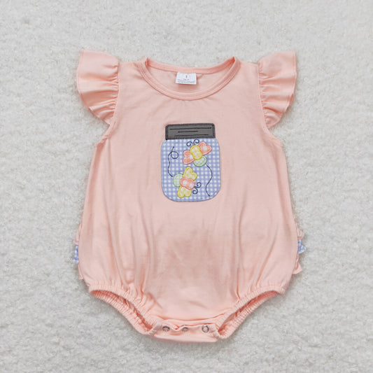 Baby Girl Embroidery Butterfly Bubble One Piece Romper