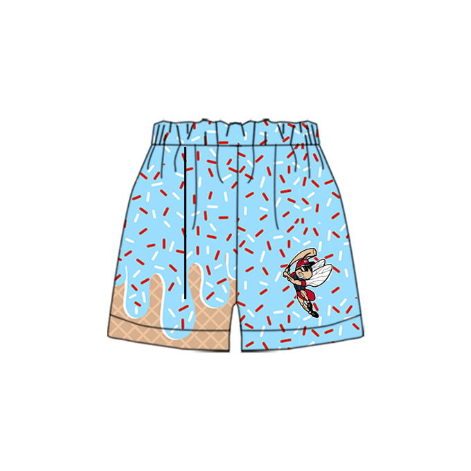 Baby Boy Baseball Cartoon Team Blue Bee Shorts ( Moq 5 )