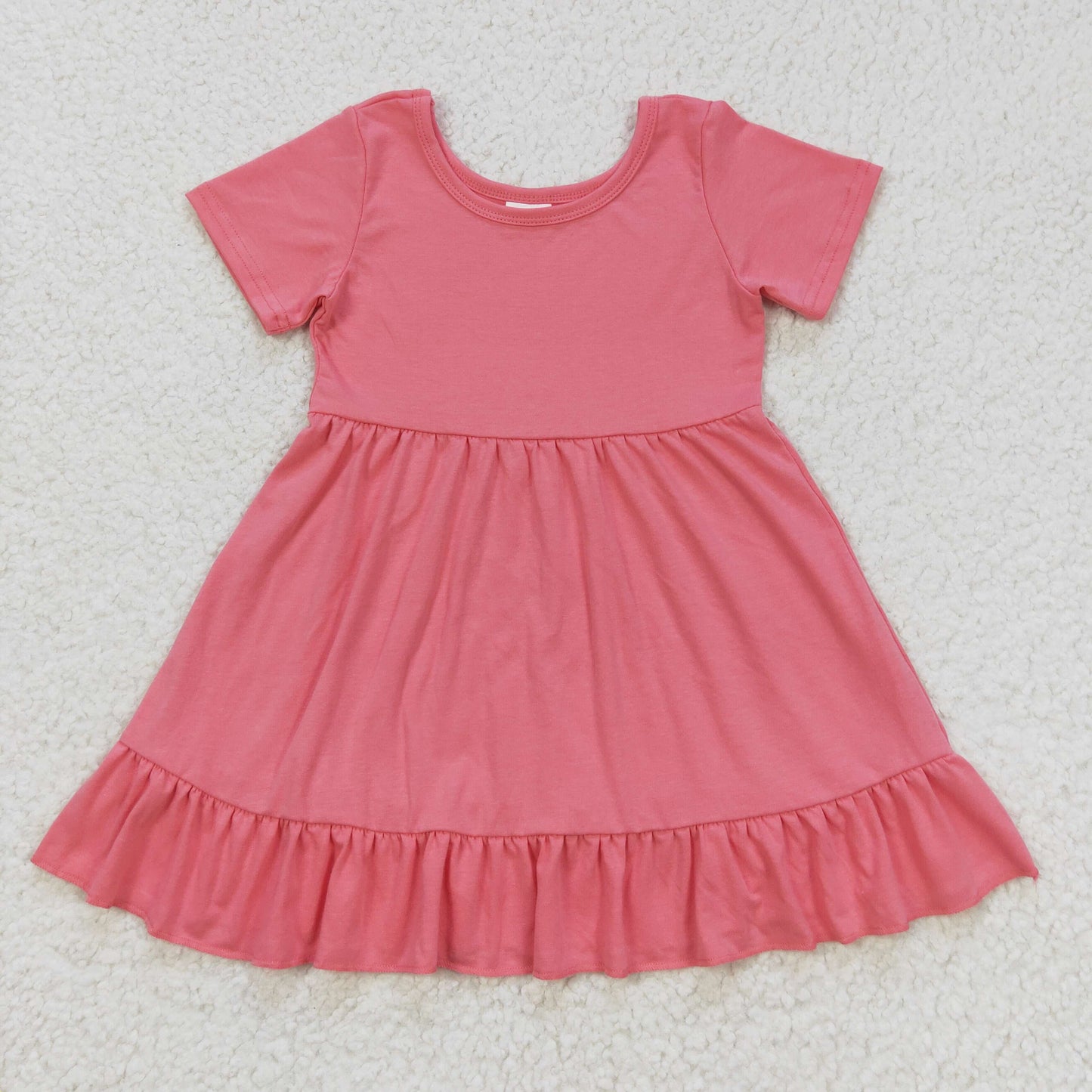 GSD0475 Baby Girl Short Sleeves Red Cotton Dress