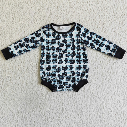 Promotion Baby Boys Western Long Sleeves Mama's Boy Romper RTS