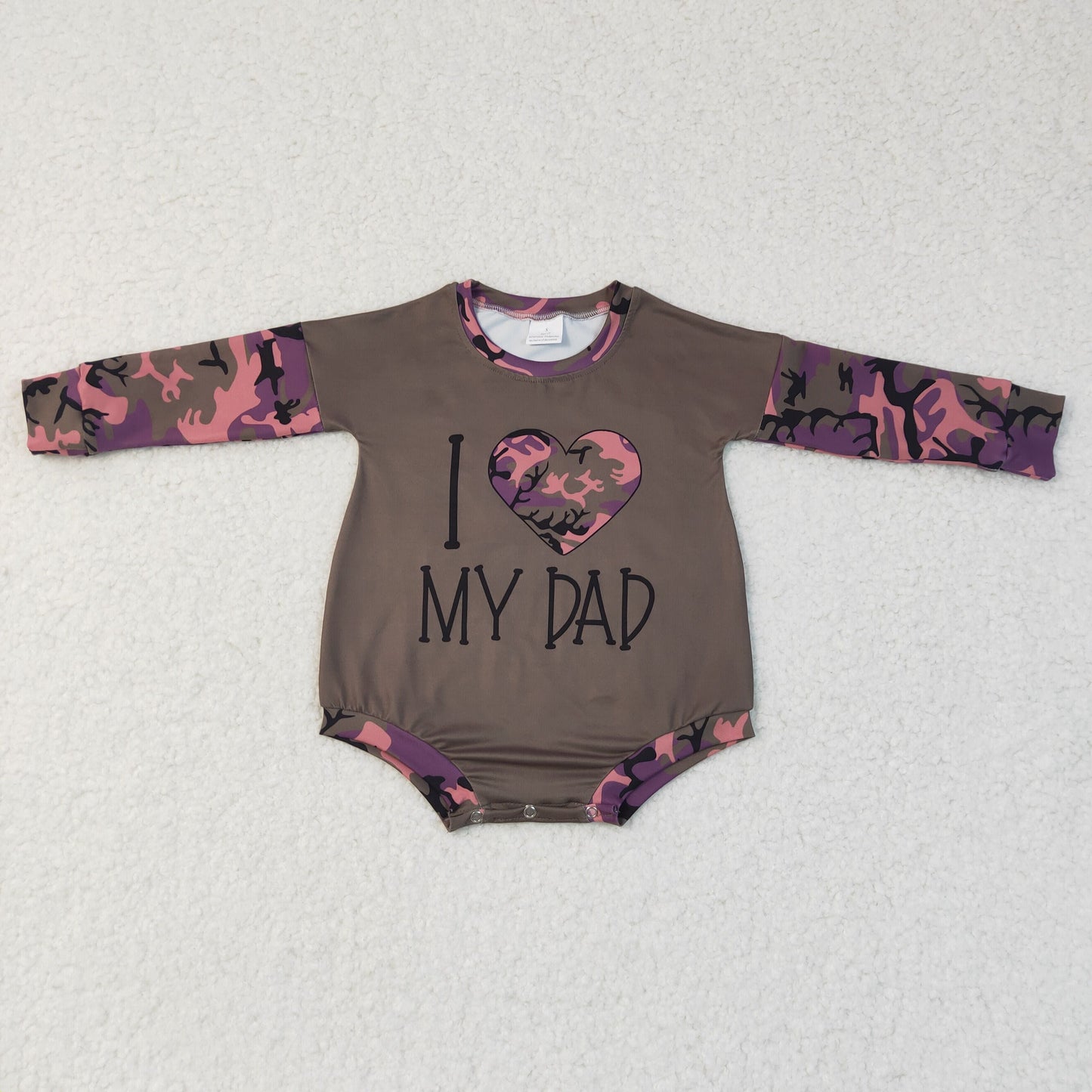Baby Boy GirI Love My Dad Camo Sibling Romper Clothes Set