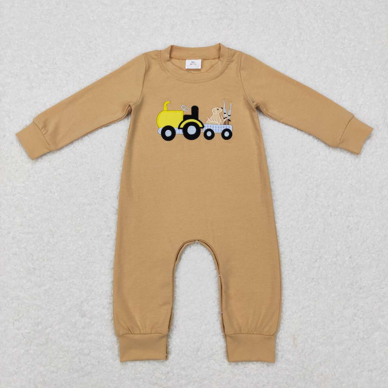 Baby Boy Long Sleeves Dogs Ducks Embroidery Sibling Hunting Romper Clothes RTS