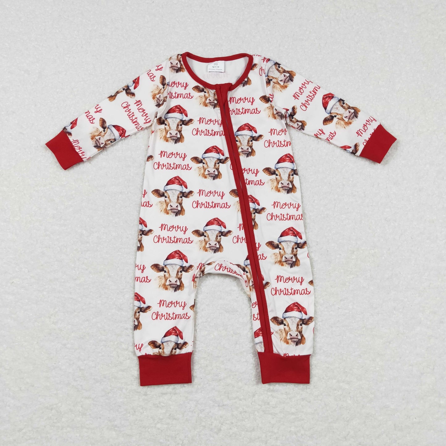 Sibling Baby Boys Girls Merry Christmas Hats Cows Farm Pant Pajamas Clothes Sets Rompers