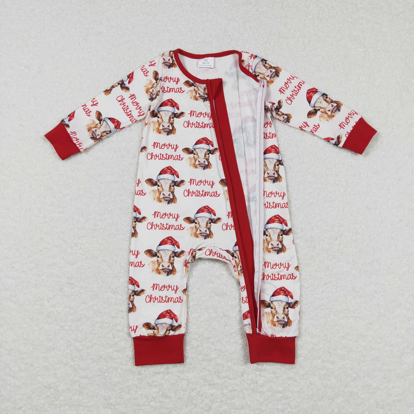 Sibling Baby Boys Girls Merry Christmas Hats Cows Farm Pant Pajamas Clothes Sets Rompers