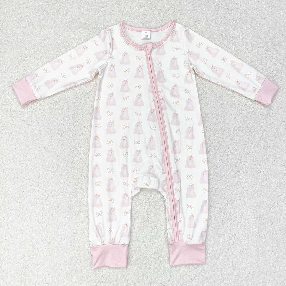 Baby Boy Girl Halloween Ghost Bamboo Romper Pajamas Set
