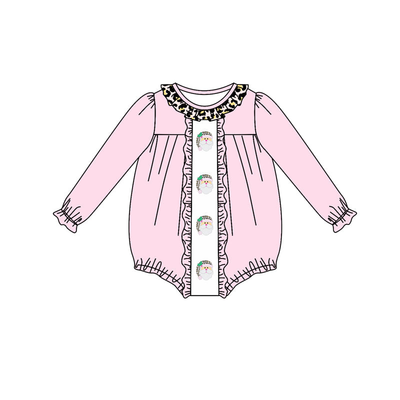 Pre-order Baby Girl Christmas Pink Santa Bubble Romper