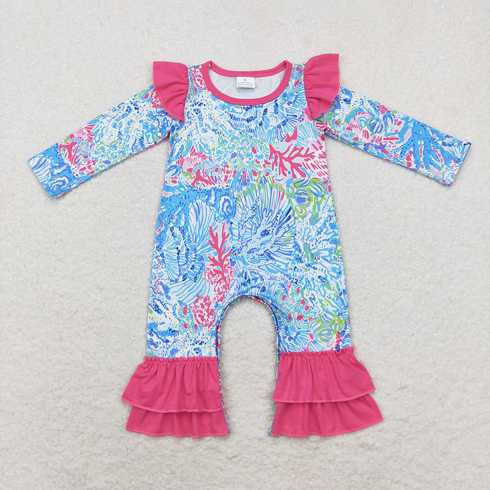 Baby Girl Seaweed Sibling Romper Clothes Set