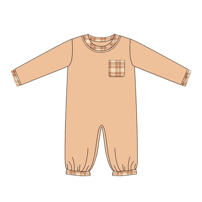 Pre-order Baby Infant Boy Thanksgiving Pocket Long Sleeves Romper