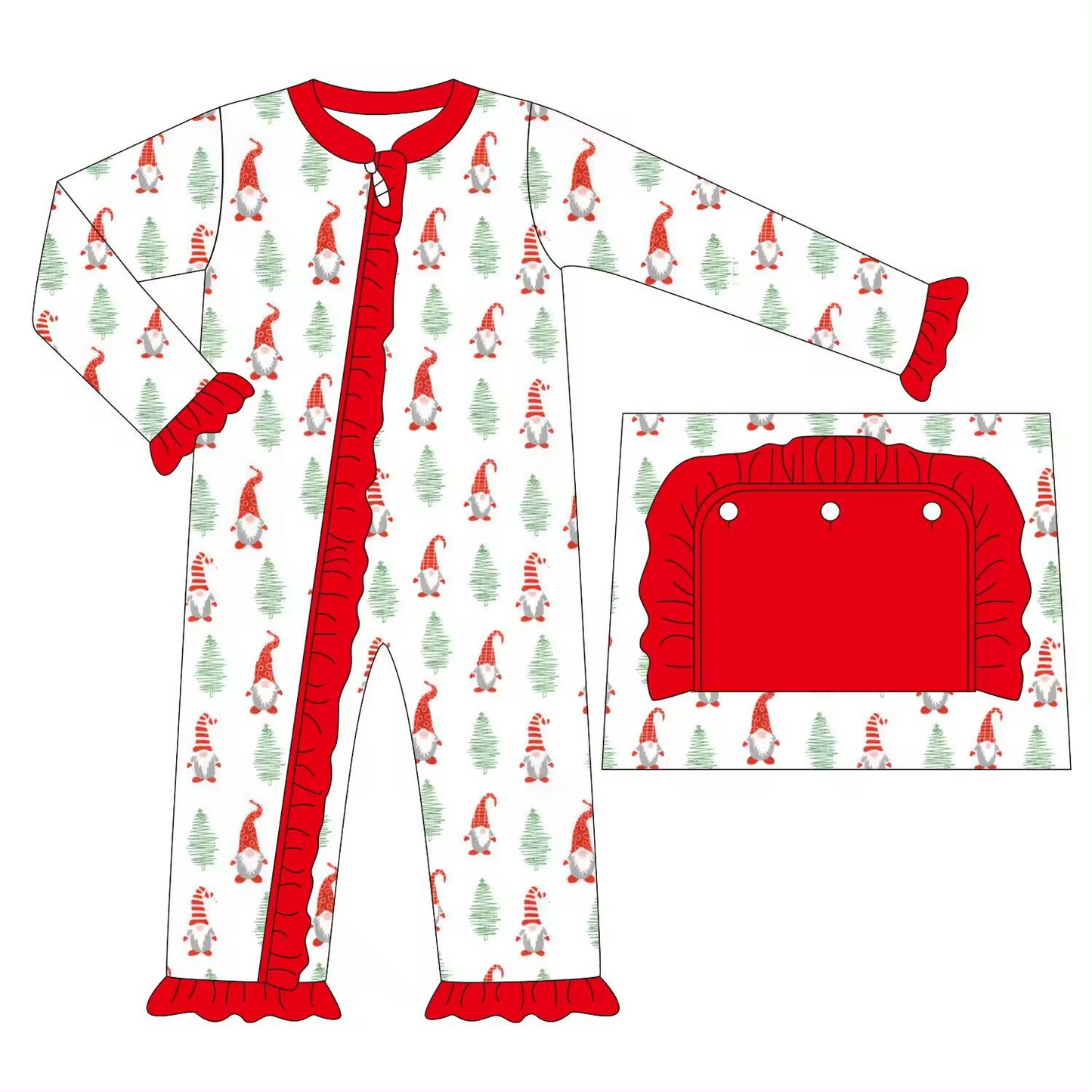 Pre-order Baby Infant Toddler Girl Christmas Tree Zipper Romper