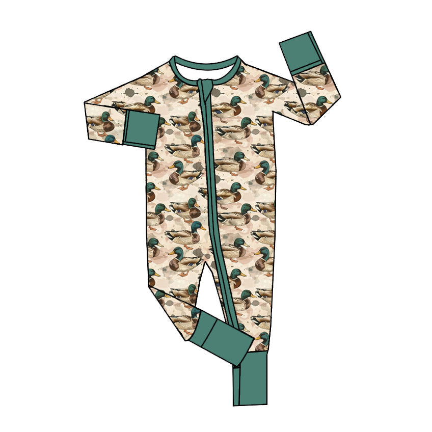 Pre-order Baby Boy Mallard Ducks Hunting Zipper Romper