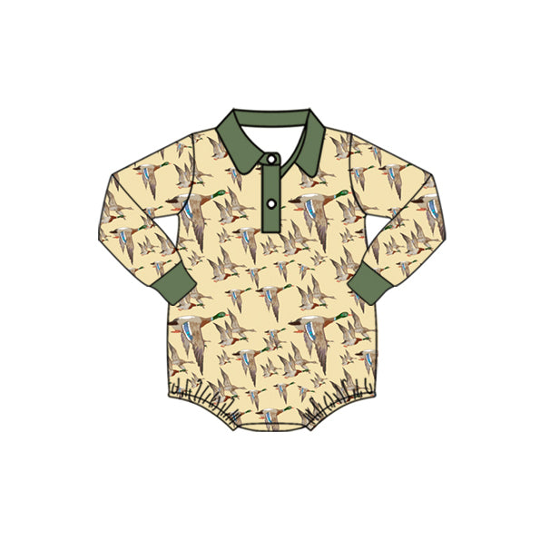 Pre-order Baby Boy Ducks Hunting Buttons Long Sleeves Romper