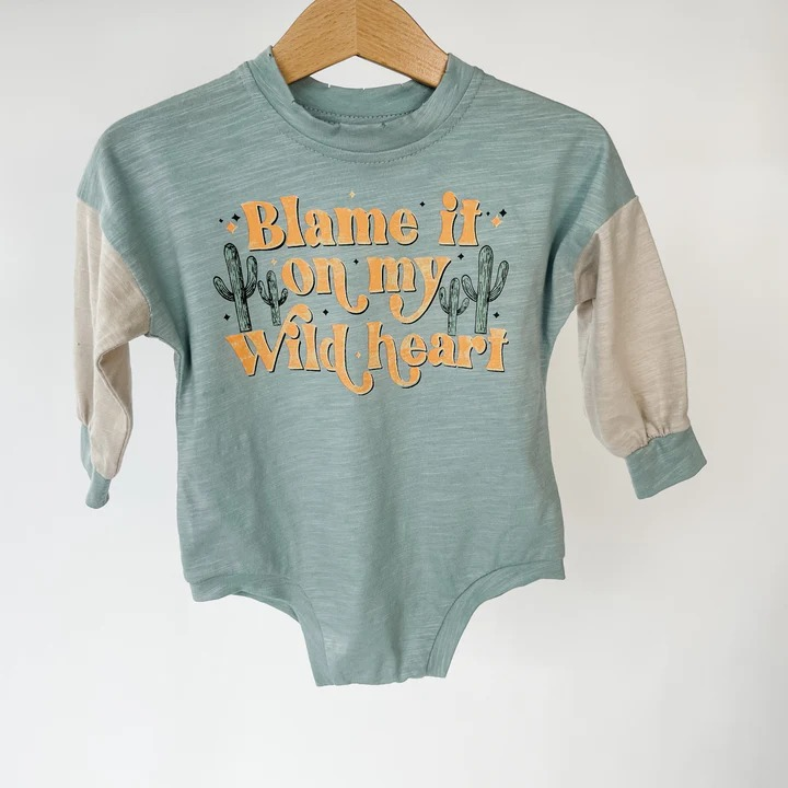 Pre-order Baby Boy Western Cactus Wild Heart Romper