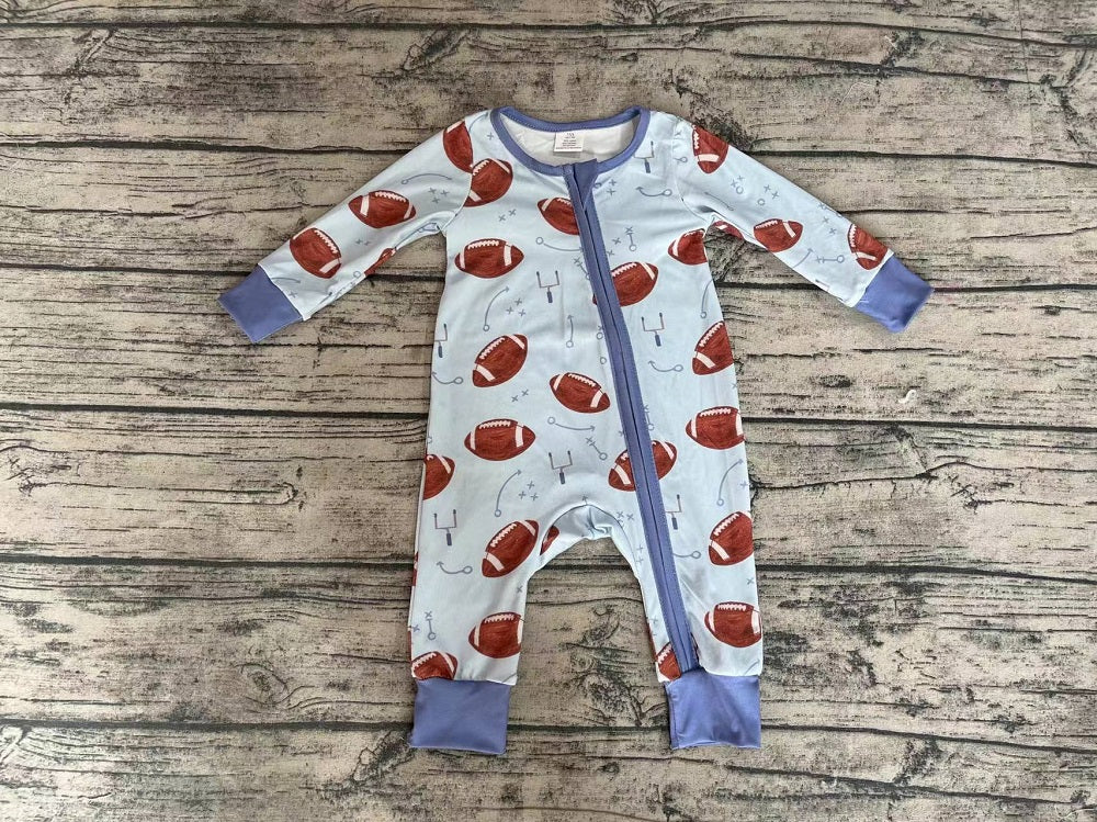Baby Boy Long Sleeves Football Zipper Romper