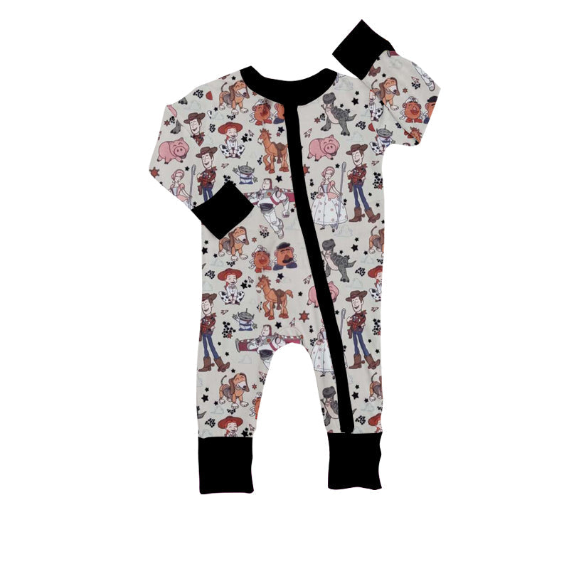 Pre-order Baby Boy Toy Grey Zipper Long Sleeves Romper