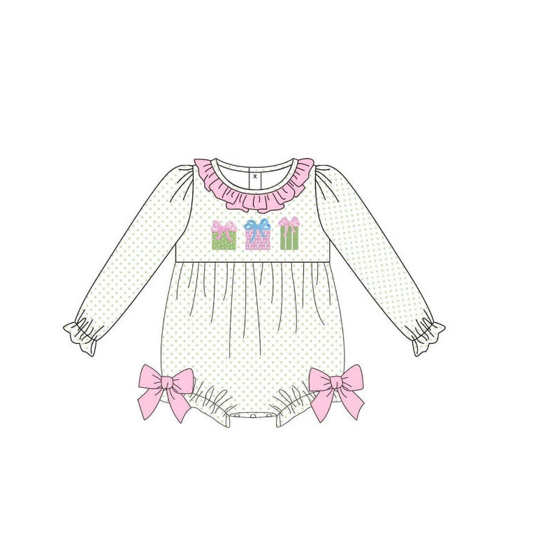 Pre-order Baby Girl Gifts Bows Long Sleeves Romper