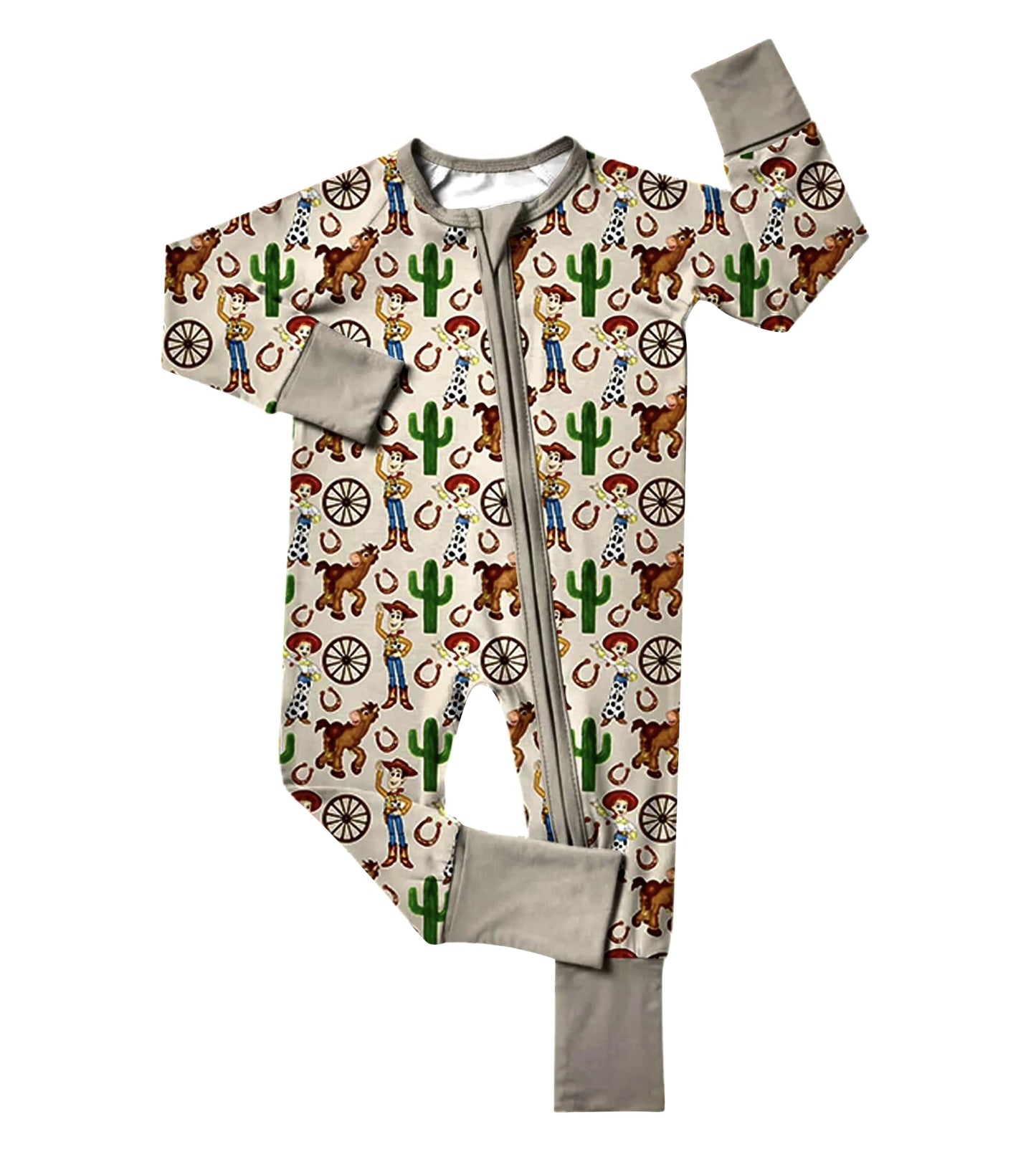 Pre-order Baby Boy Toys Western Cactus Zipper Romper