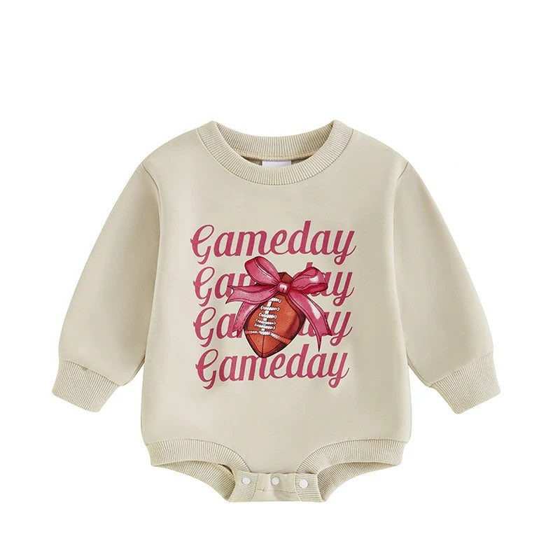 Pre-order Baby Girl Gameday Football Bubble Romper