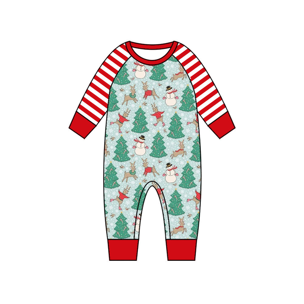 Pre-order Baby Boy Christmas Tree Snowman Romper