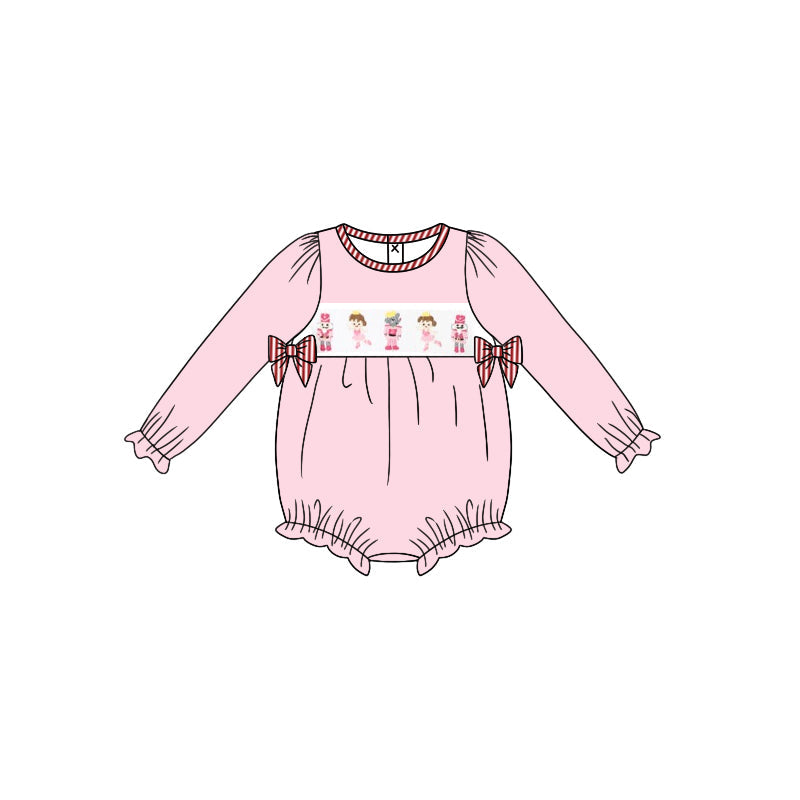 Pre-order Baby Girl Christmas Soldier Pink Romper