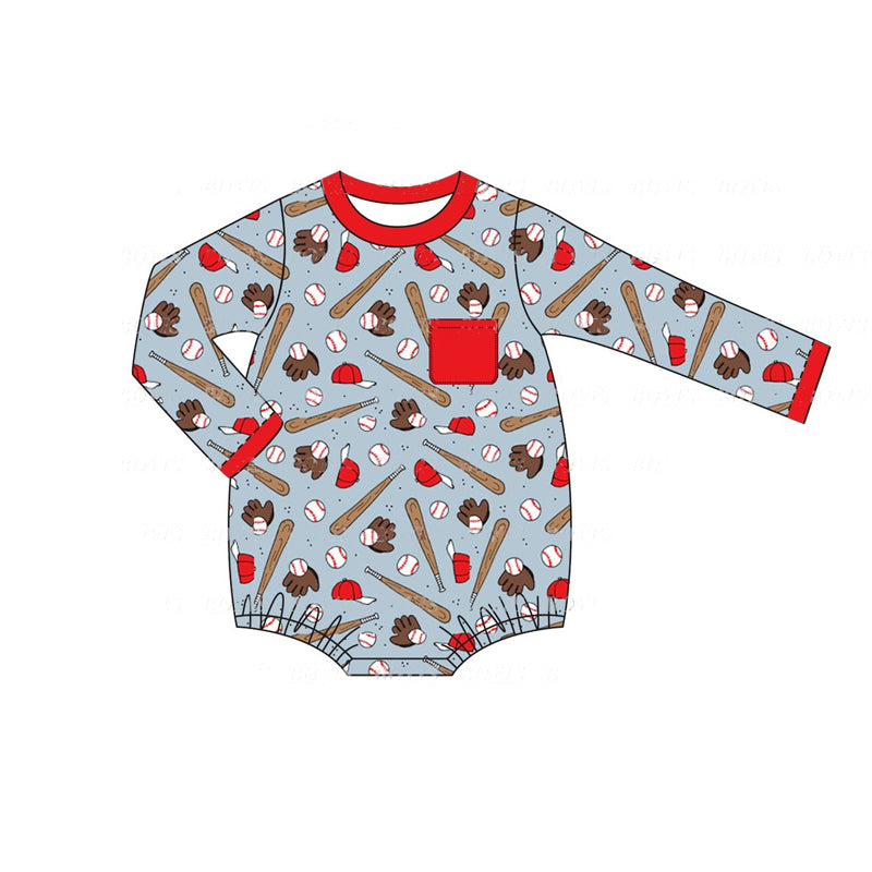Pre-order Baby Boy Baseball Pocket Bubble Romper