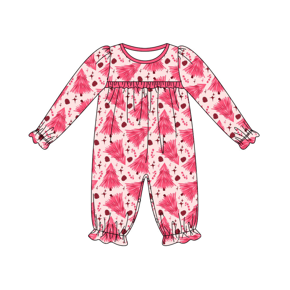 Pre-order Baby Girl Christmas Tree Pink Romper