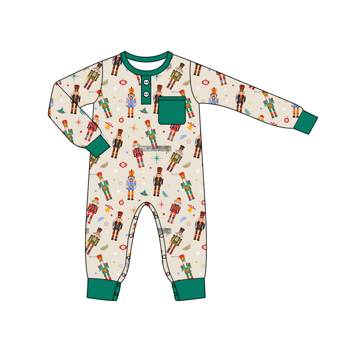 Pre-order Baby Boy Infant Christmas Soldier Pocket Romper