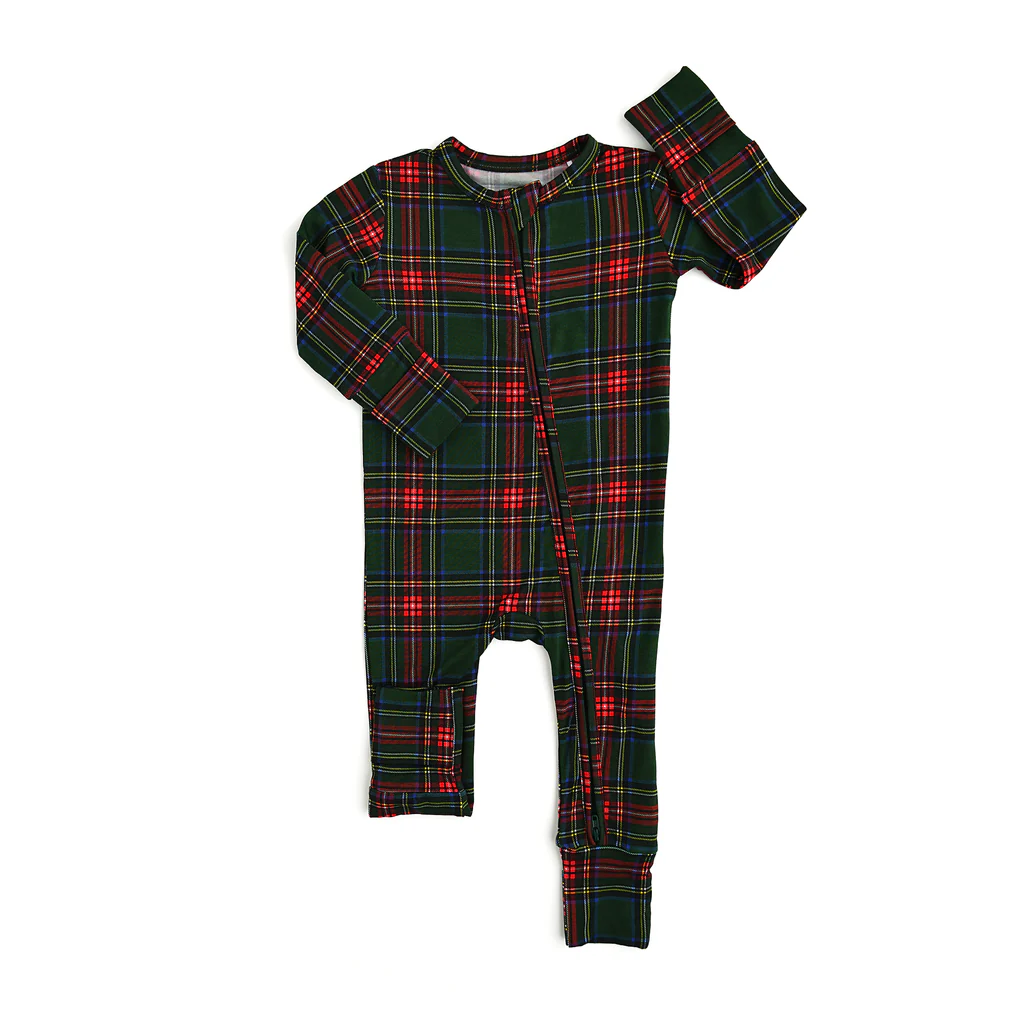 Pre-order Baby Girl Infant Christmas Checkered Zipper Romper