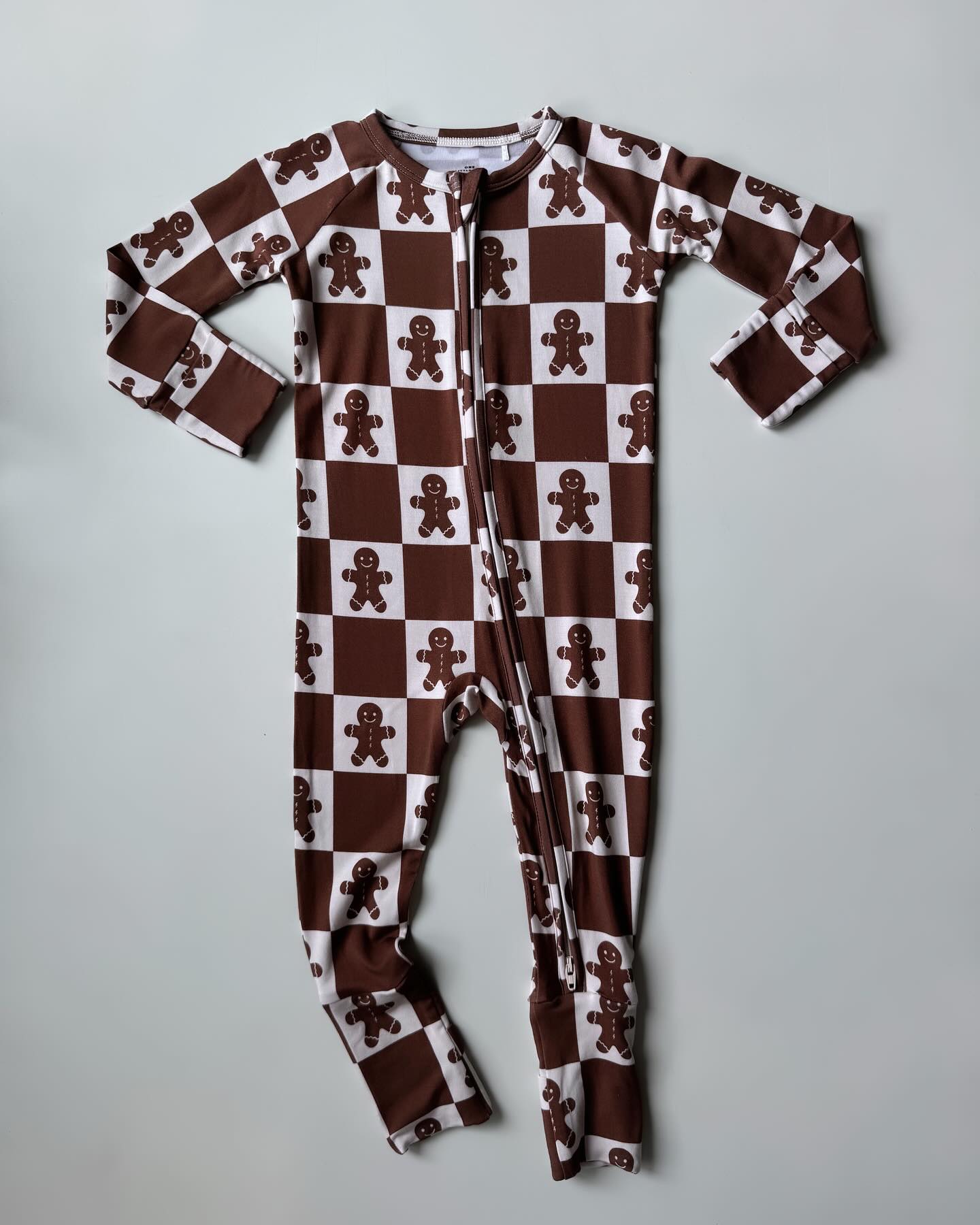 Pre-order Baby Girl Infant Christmas Gingerbread Zipper Romper