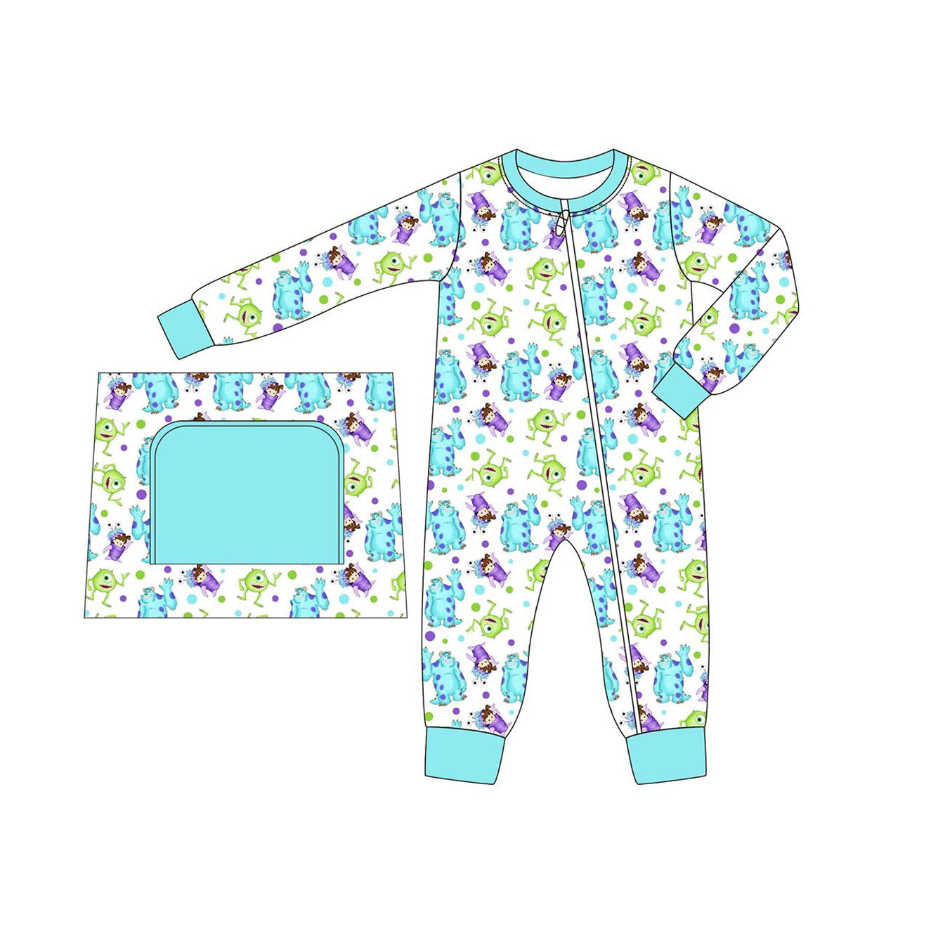 Pre-order Baby Boy Infant Long Sleeves Zipper Romper