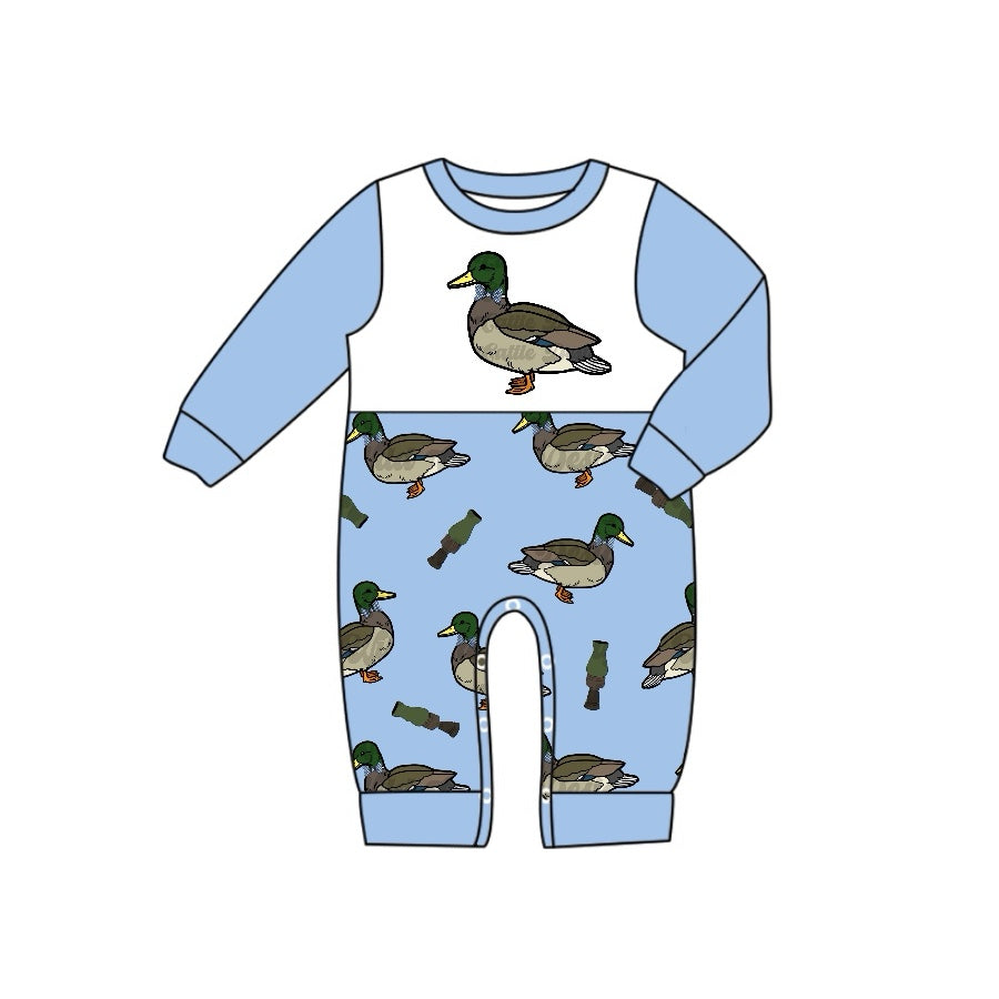 Pre-order Baby Boy Infant Blue Long Sleeves Duck Romper