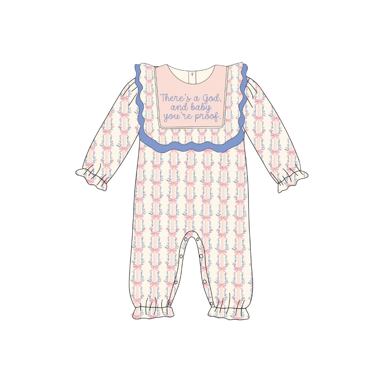 ( Moq 5 ) Preorder Baby Girl Long Sleeves Floral Ruffle Romper