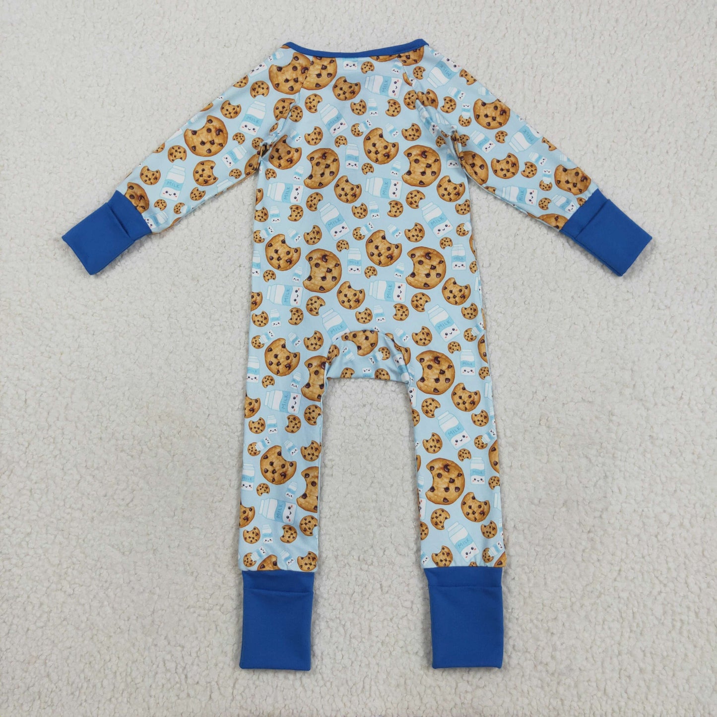 Baby Boy Girl Long Sleeves Cookies Milk Zipper Sibling Pajamas Romper Clothes RTS