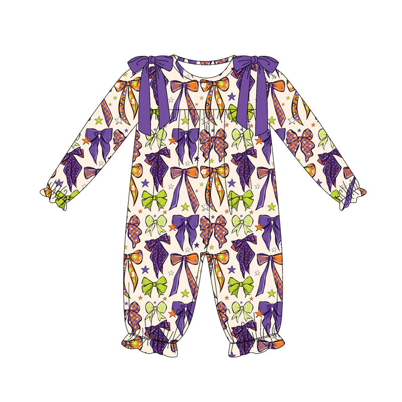 ( Moq 5 ) Preorder Baby Girl Long Sleeves Bows Pants Halloween Romper
