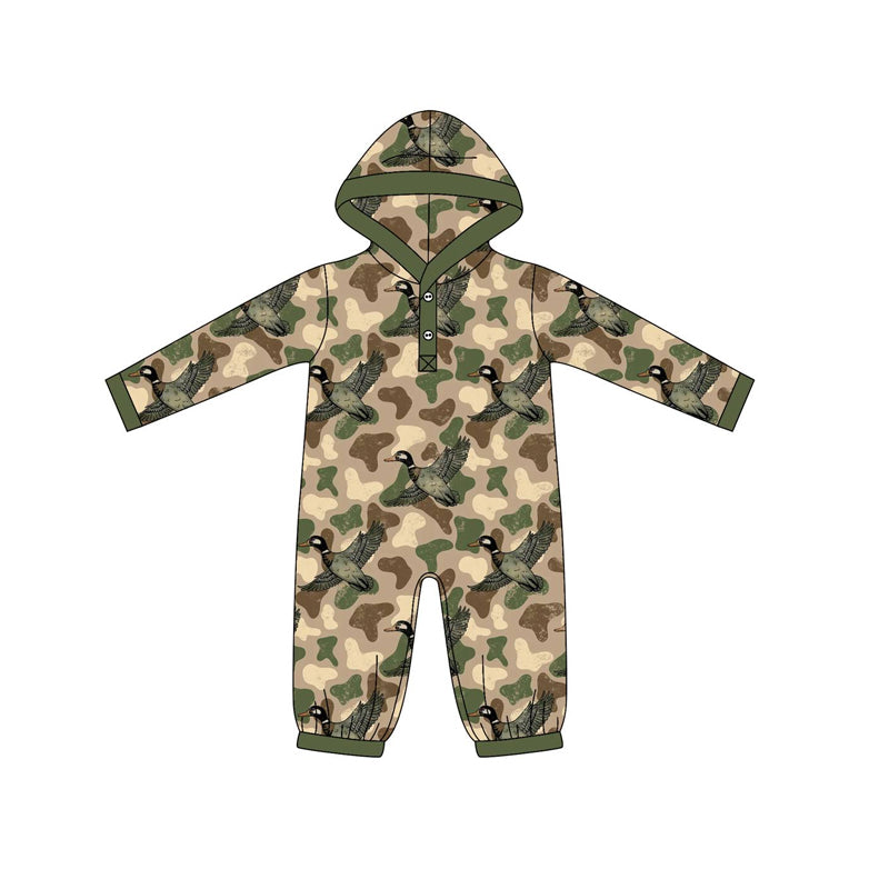 ( Moq 5 ) Preorder Boy Infant Long Sleeves Camo Ducks Shirt Pants Pajamas Set