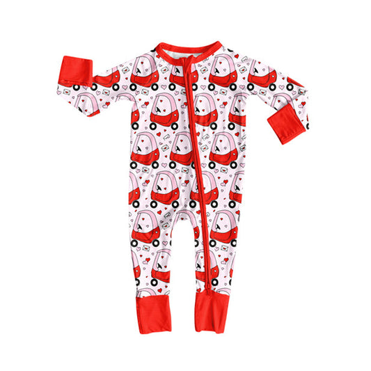 ( Moq 5 ) Preorder Girls Infant Hearts Golf Trucks Valentine's Day Zipper Sleeper Romper